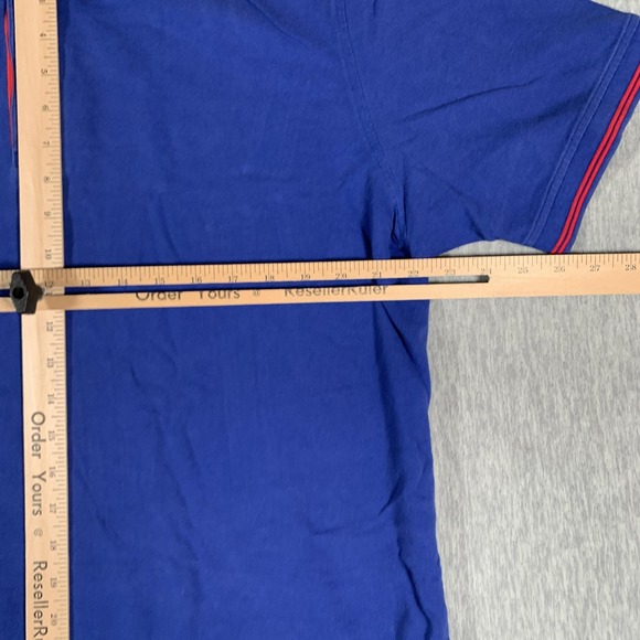 Robert Graham Polo Shirt Mens 2XL Blue Classic Fit Short Sleeve Cotton Red Trim - Picture 7 of 11